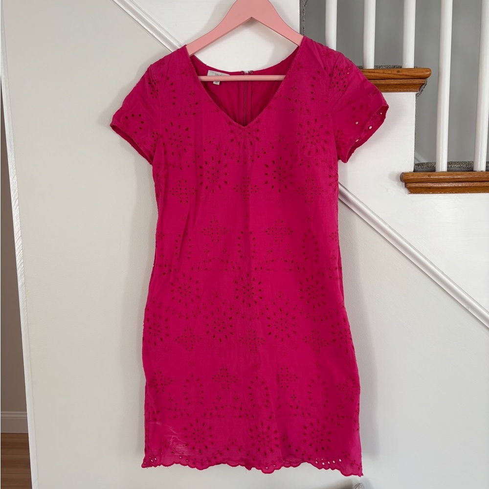 Joie Fuchsia Eyelet Mini Dress